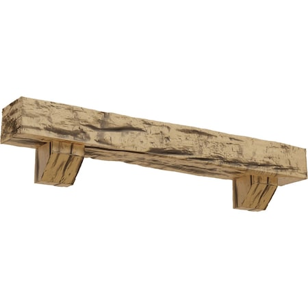 Kit W/ Ashford Corbels, NaturaL Pine, 8H X 12D X 48W Riverwood Faux Wood Fireplace ManteL